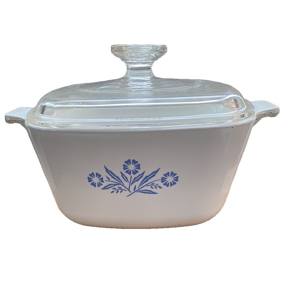 Corning Ware 1 3/4 Quart Casserole Dish P-1 3/4-B, Blue Cornflower with Lid